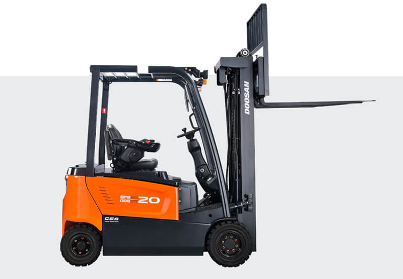 Forklift operator safely handling a commercial load in Crawley